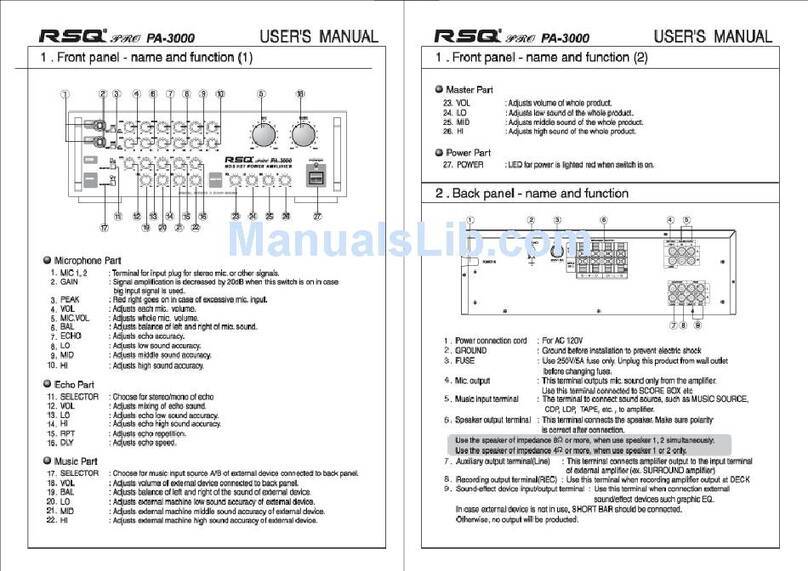 RSQ PA-3000 User manual