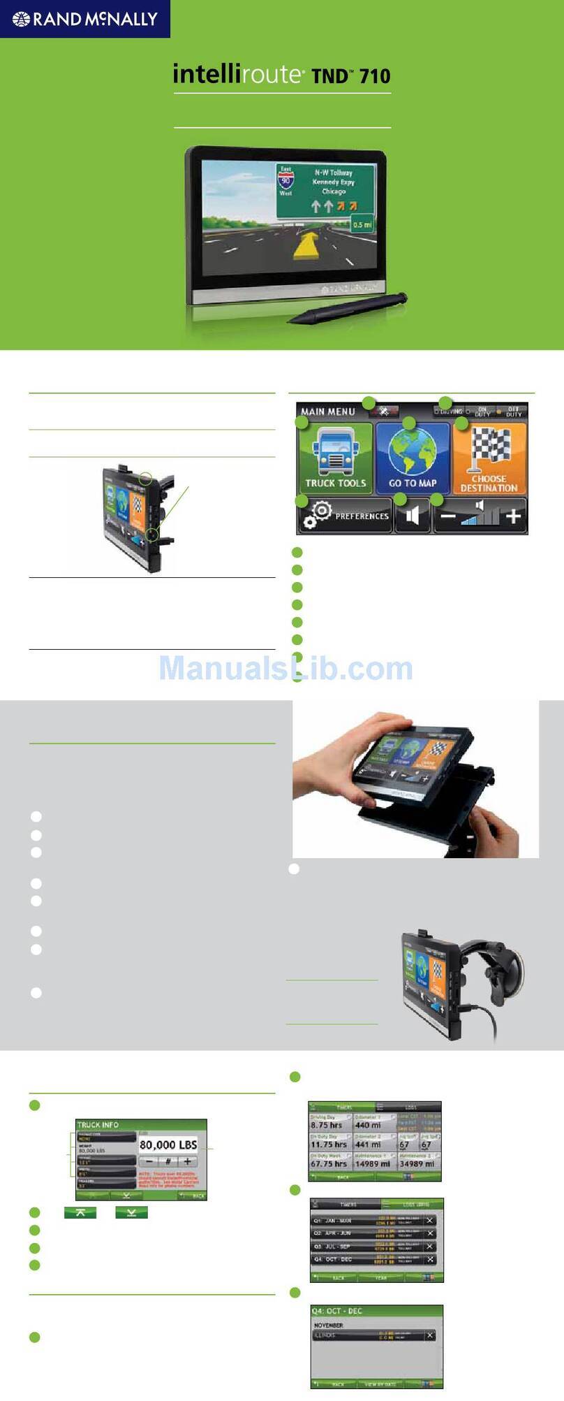 Rand McNally Intelliroute TND-710 User manual