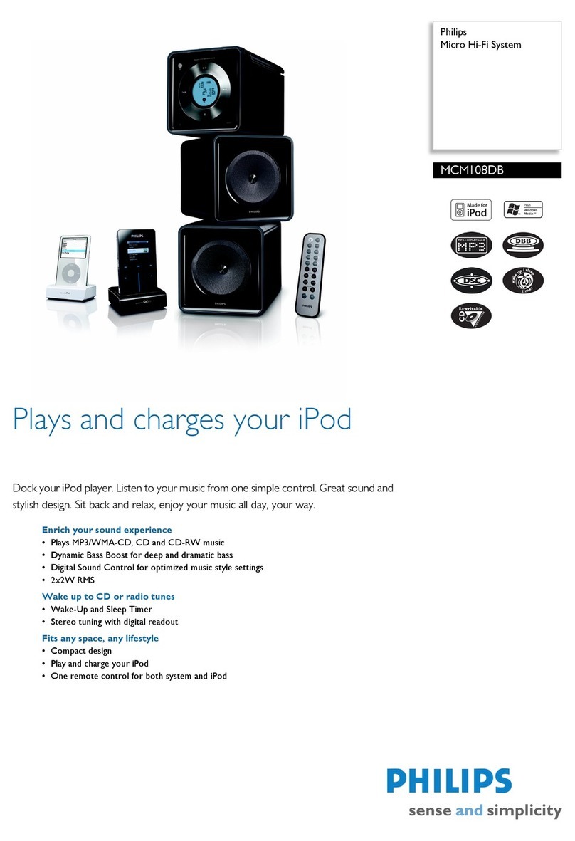 Philips MCM108DB Specifications