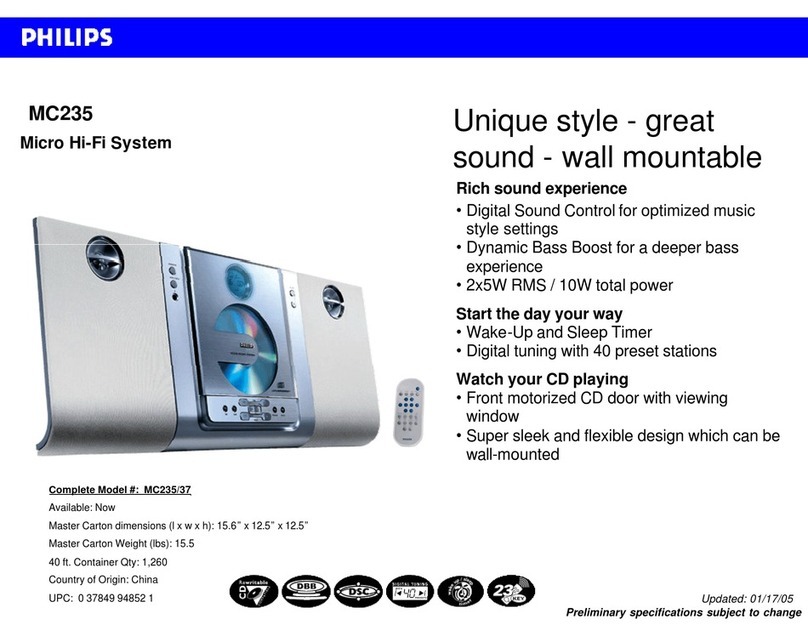 Philips MC235 Specifications