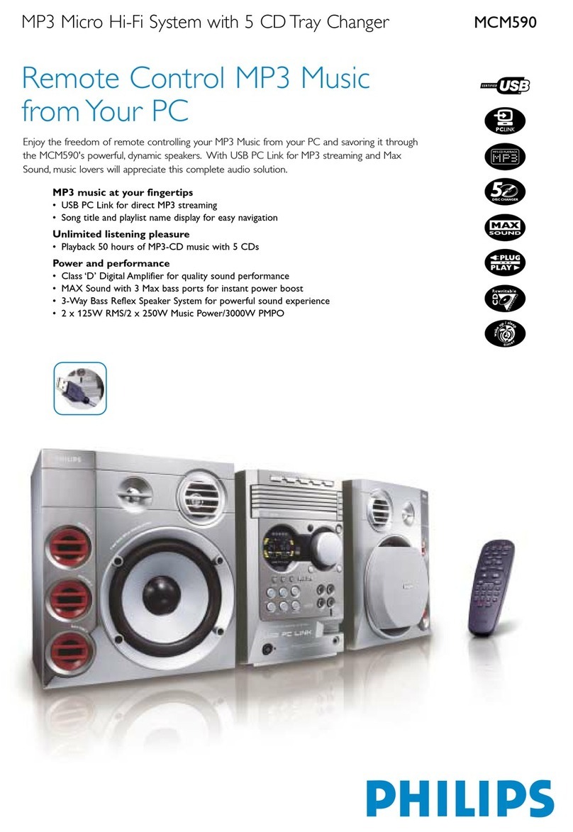 Philips MCM590 Specifications