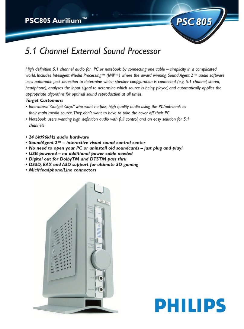 Philips PSC805 Aurilium User manual