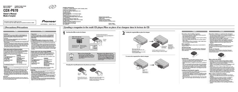 Pioneer CDX-P670 owner's manual