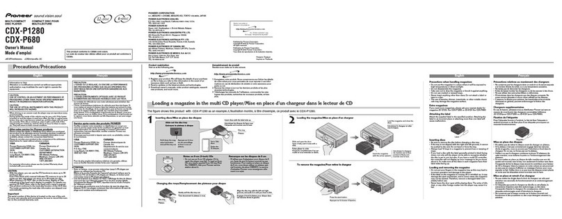 Pioneer P1280 - CDX CD Changer User manual