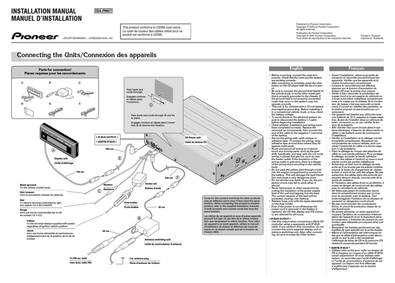 Pioneer CDX-FM677 installation manual
