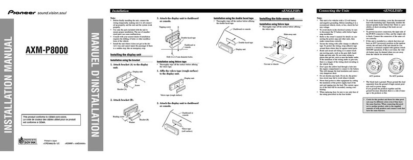 Pioneer AXM-P8000 - Controller Module installation manual