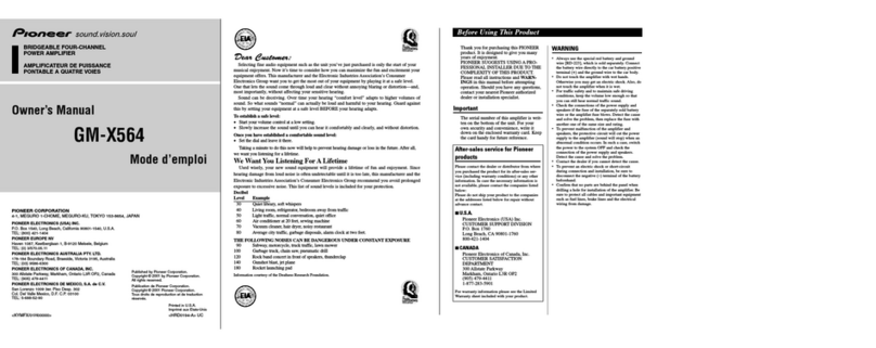 Pioneer GM-X564 User manual