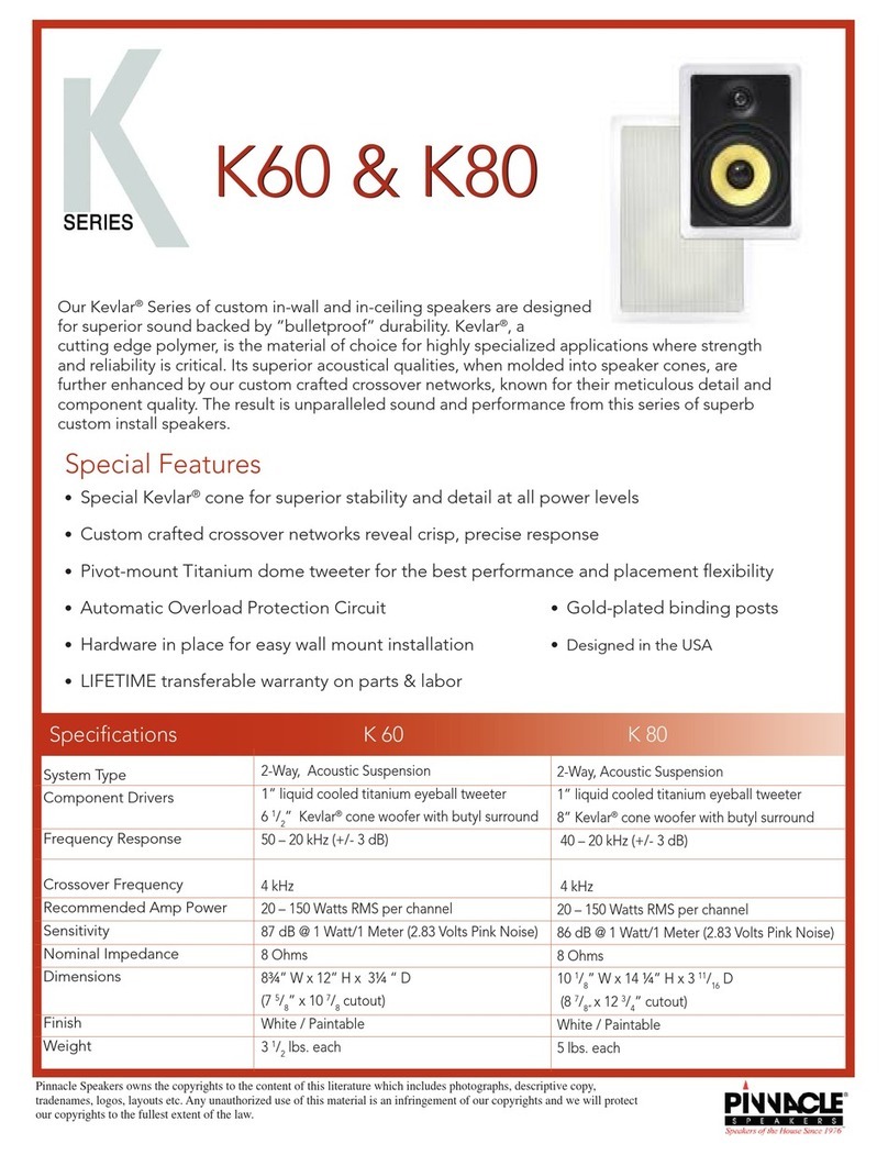 Pinnacle Speakers K60 User manual