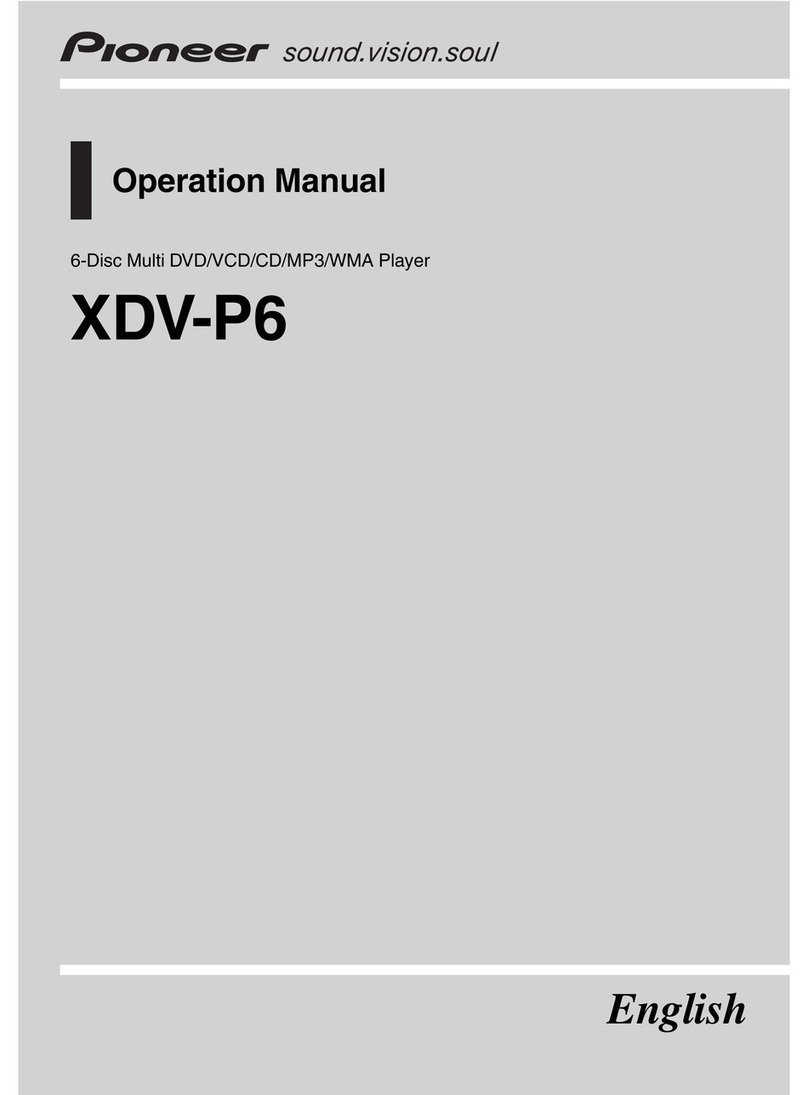 Pioneer XDV-P6 - DVD Changer - in-dash Operation manual