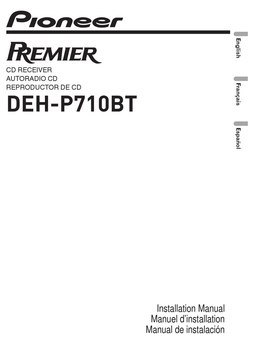 Pioneer DEH-P710BT - Premier Radio / CD installation manual