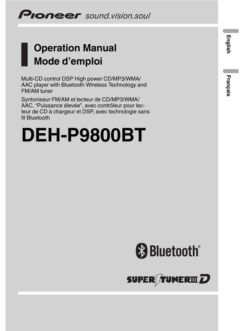 Pioneer DEH-P9800BT - Radio / CD User manual