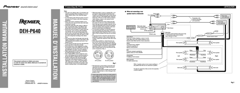 Pioneer Premier DEH-P640 installation manual