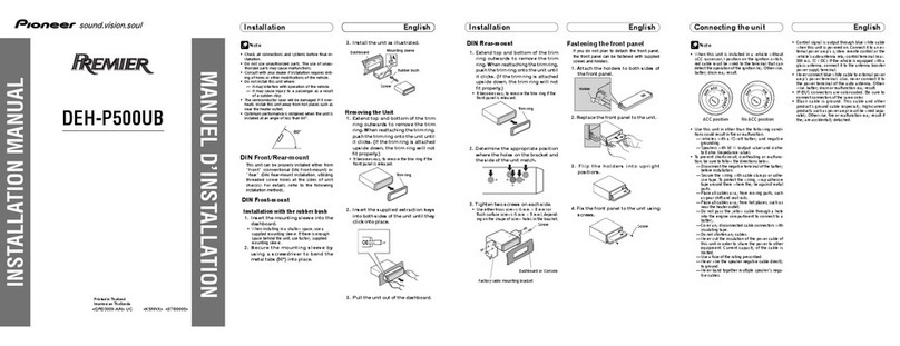 Pioneer DEH-P500UB - Premier Radio / CD User manual Pioneer DEH-P500UB - Premier Radio / CD User manual
