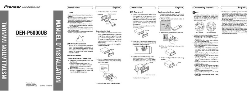 Pioneer Super Tuner IIID DEH-P5000UB installation manual