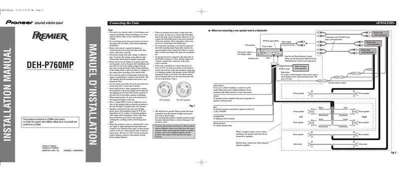 Pioneer Premier DEH-P760MP installation manual