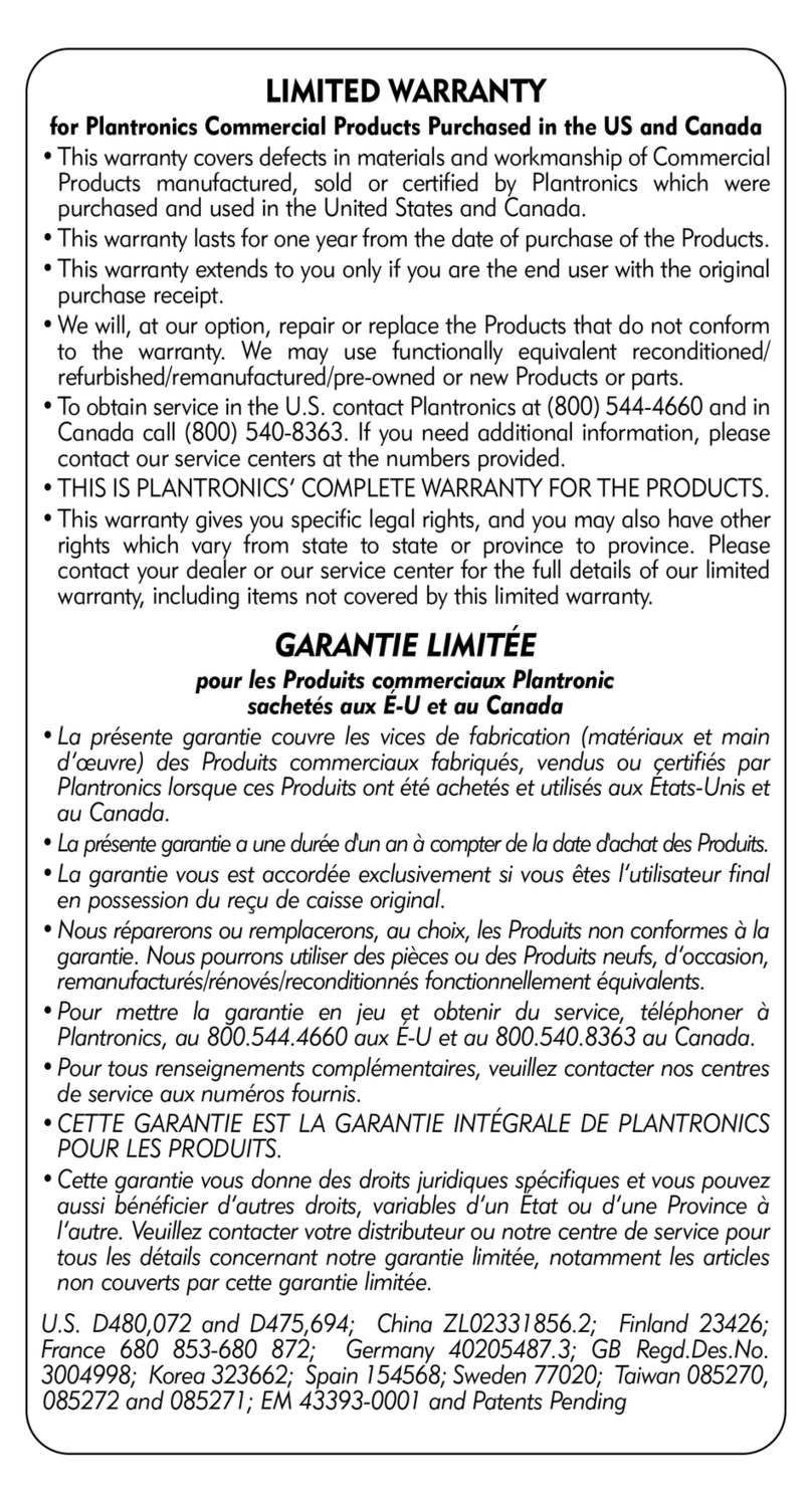 Plantronics MX150PC User manual