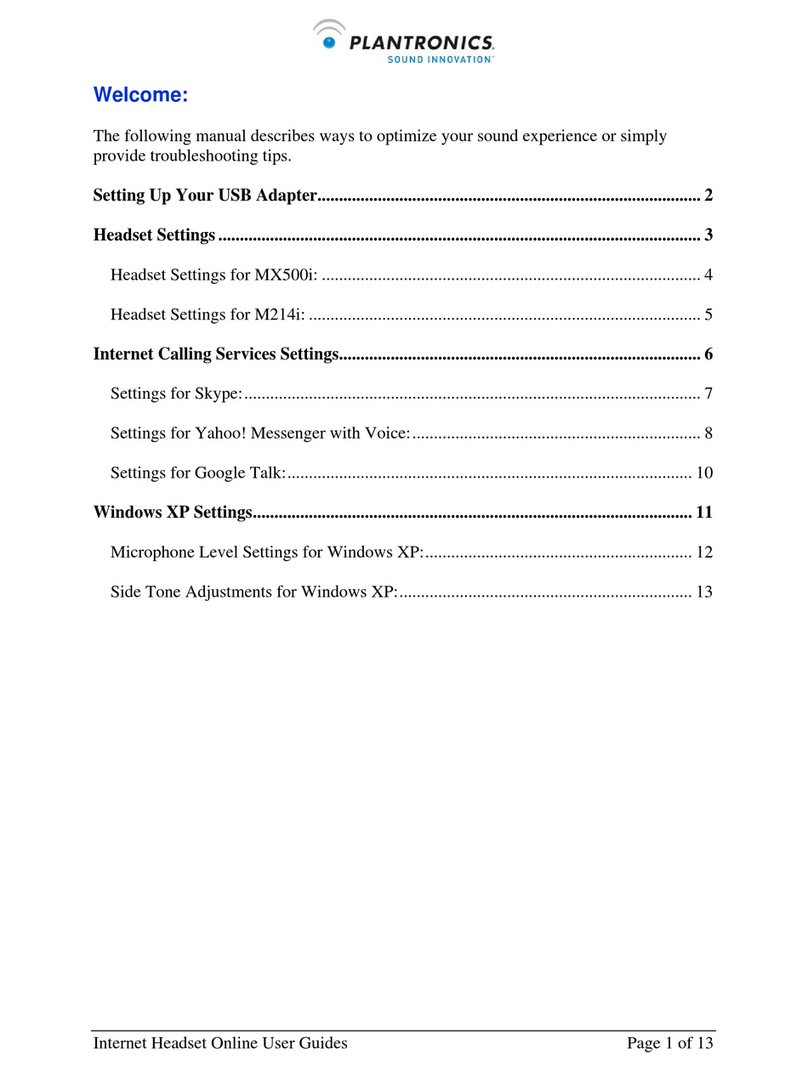 Plantronics M214I user guide