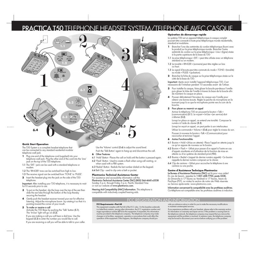 Plantronics Practica T50 User manual