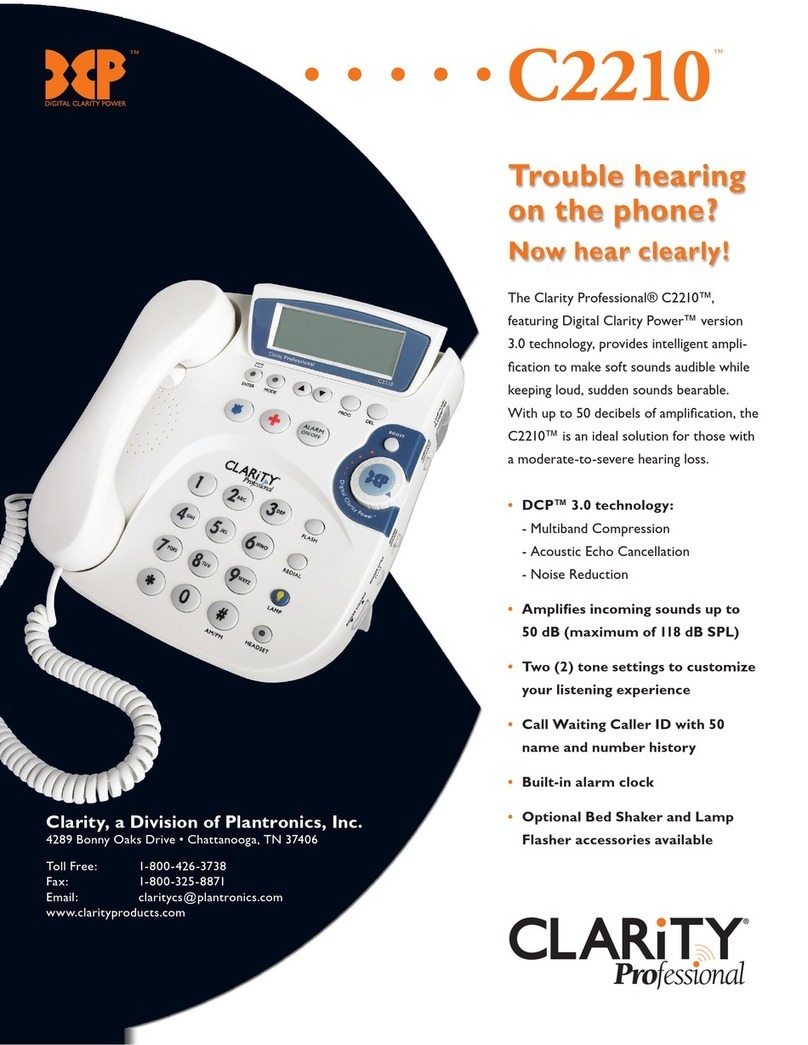 Clarity Professional C2210 User manual
