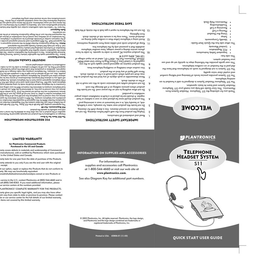 Plantronics S11 Setup guide Plantronics S11 Setup guide