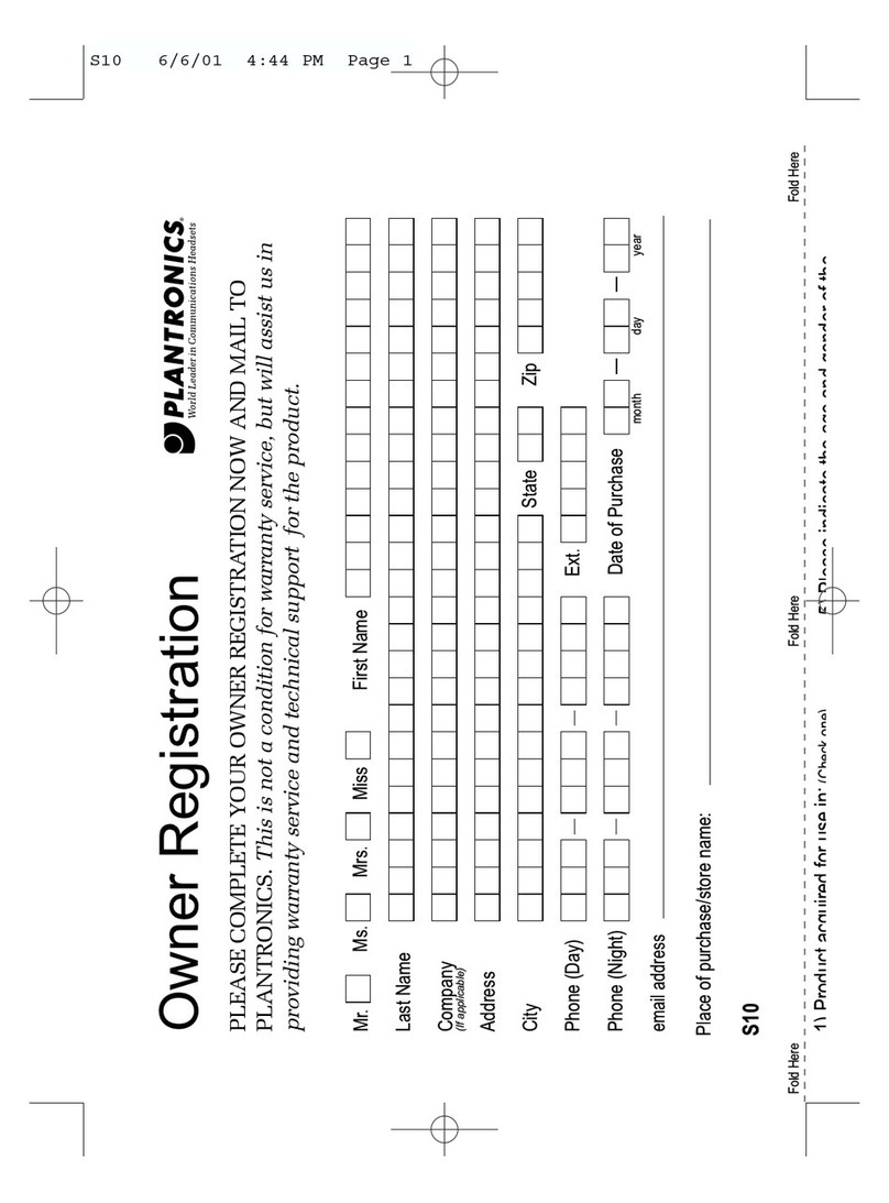 Plantronics S10 user guide
