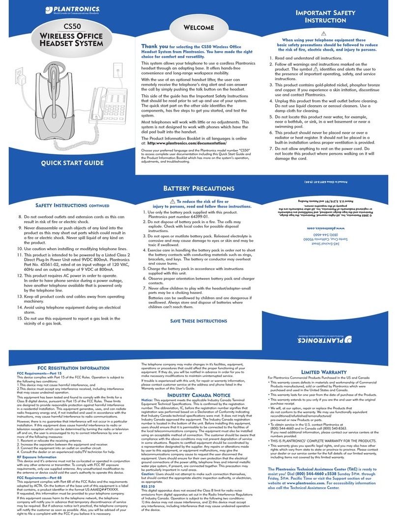 Plantronics CS50 User manual