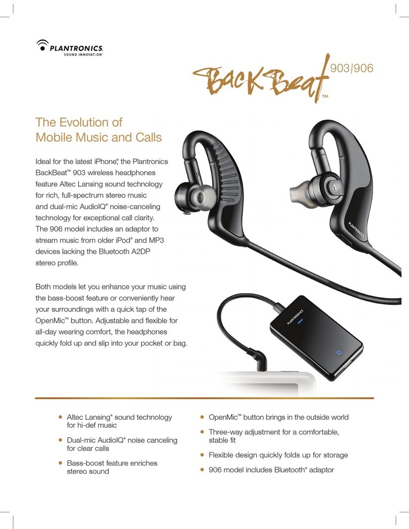Plantronics BackBeat 903 User manual Plantronics BackBeat 903 User manual
