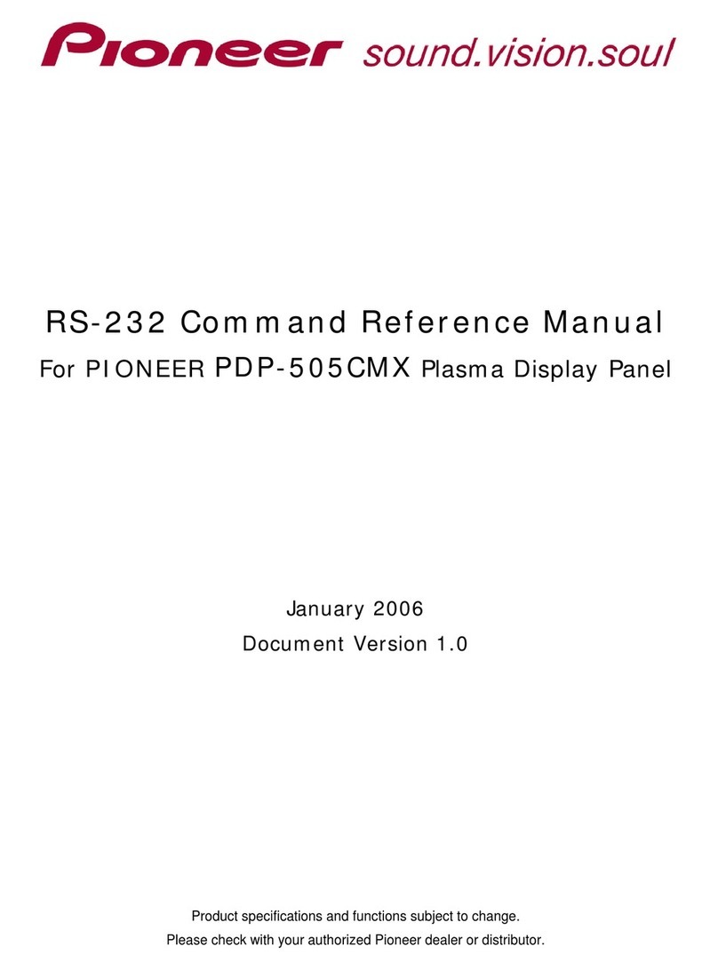 Pioneer PDP505CMX - HD Plasma Display Installation manual