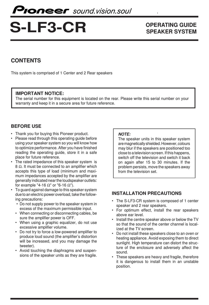 Pioneer S-LF3-CR User manual Pioneer S-LF3-CR User manual