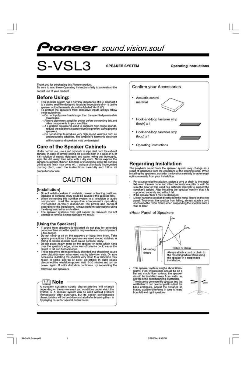 Pioneer S-VSL3 User manual