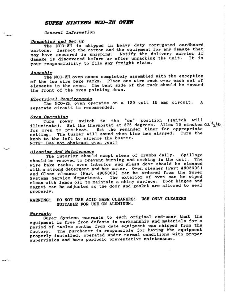 Piper Products Super Systems NCO-2H quick guide