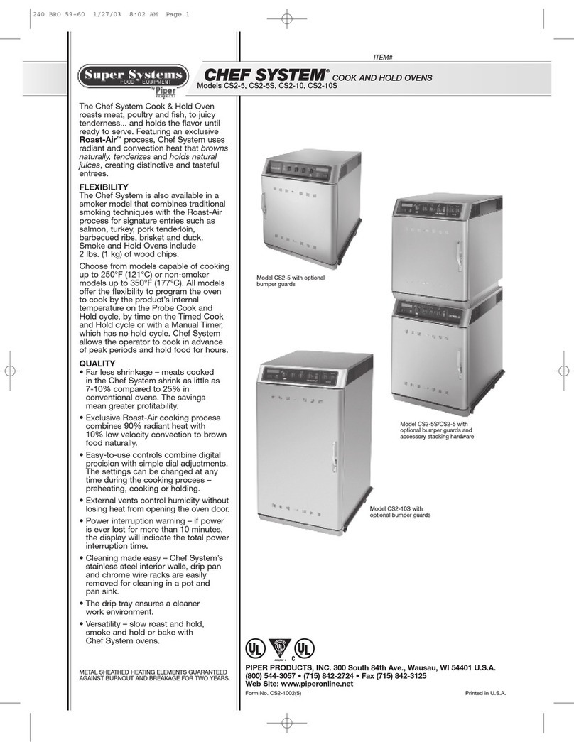 Piper Products CHEF SYSTEM CS2-10 User manual
