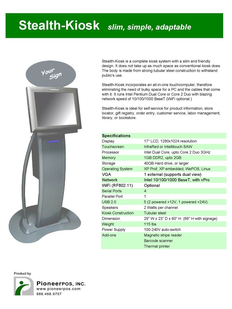 PIONEERPOS StealthKiosk Specifications PIONEERPOS StealthKiosk Specifications