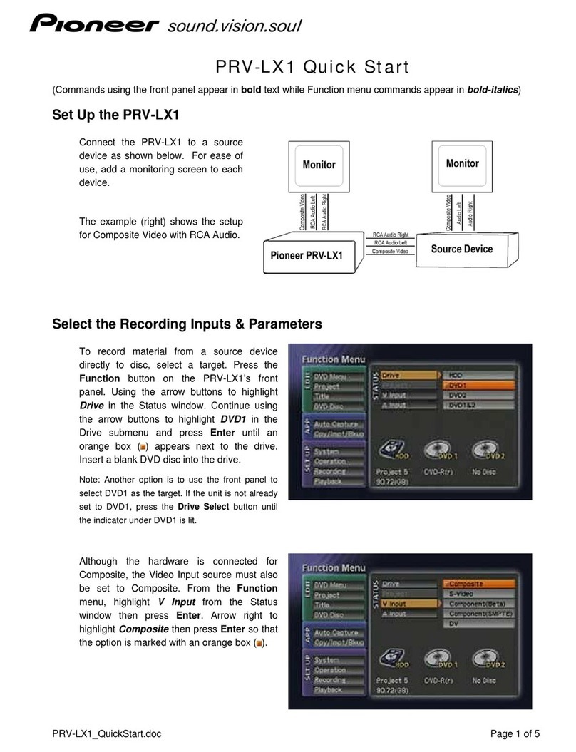 Pioneer PRV-LX1 User manual
