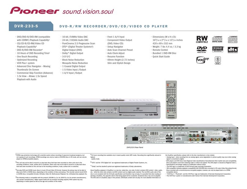 Pioneer DVR-233-S User manual