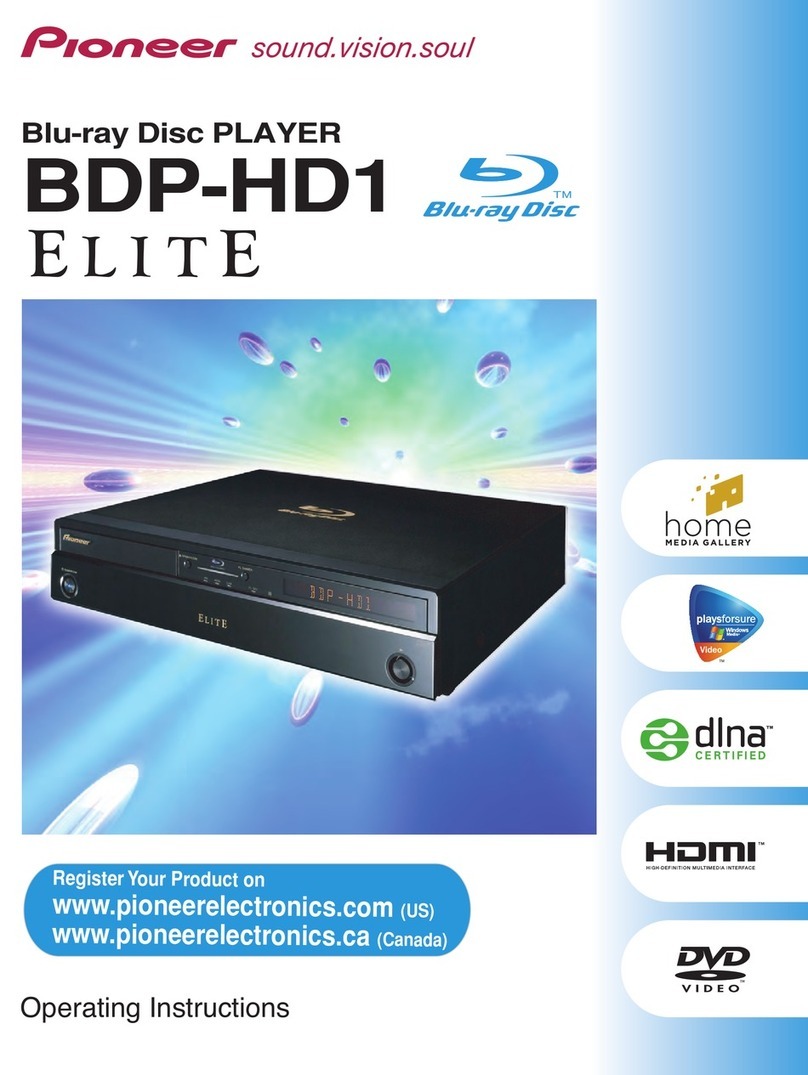 Pioneer Elite BDP-HD1 User manual
