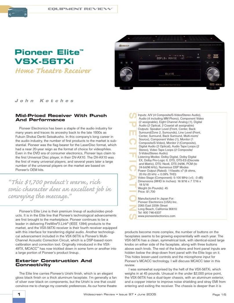 Pioneer Elite VSX-56TXi Brochure & specs