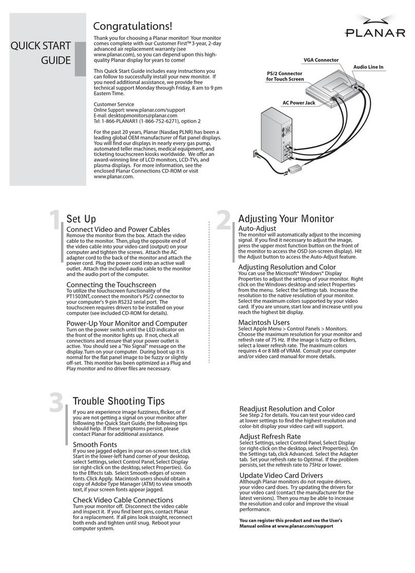 Planar PT1503NT User manual
