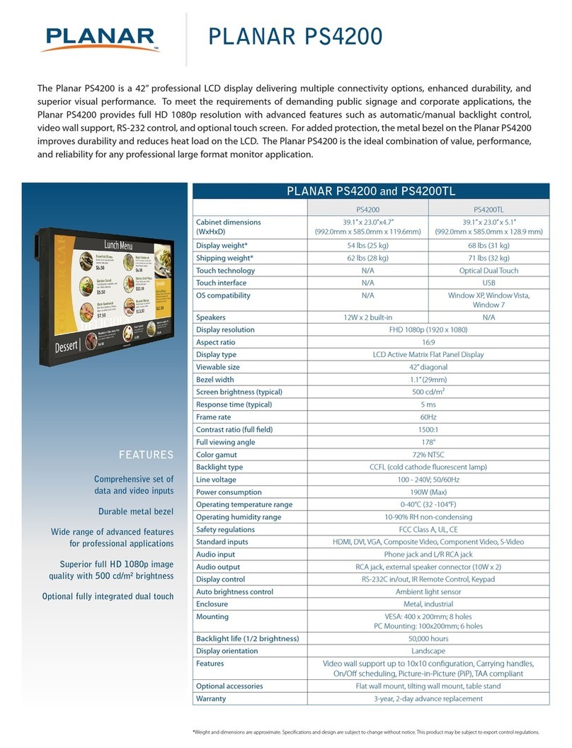 Planar PS4200 User manual Planar PS4200 User manual