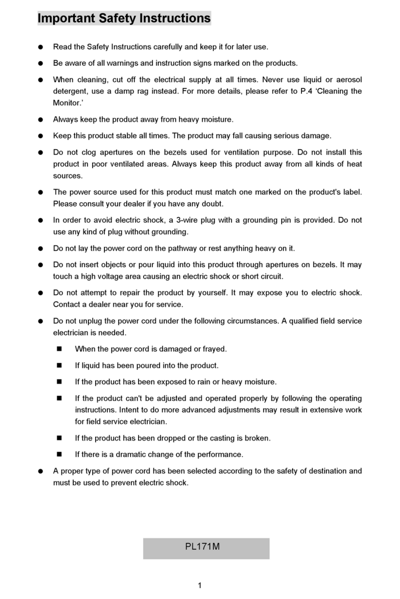 Planar PL171M User manual