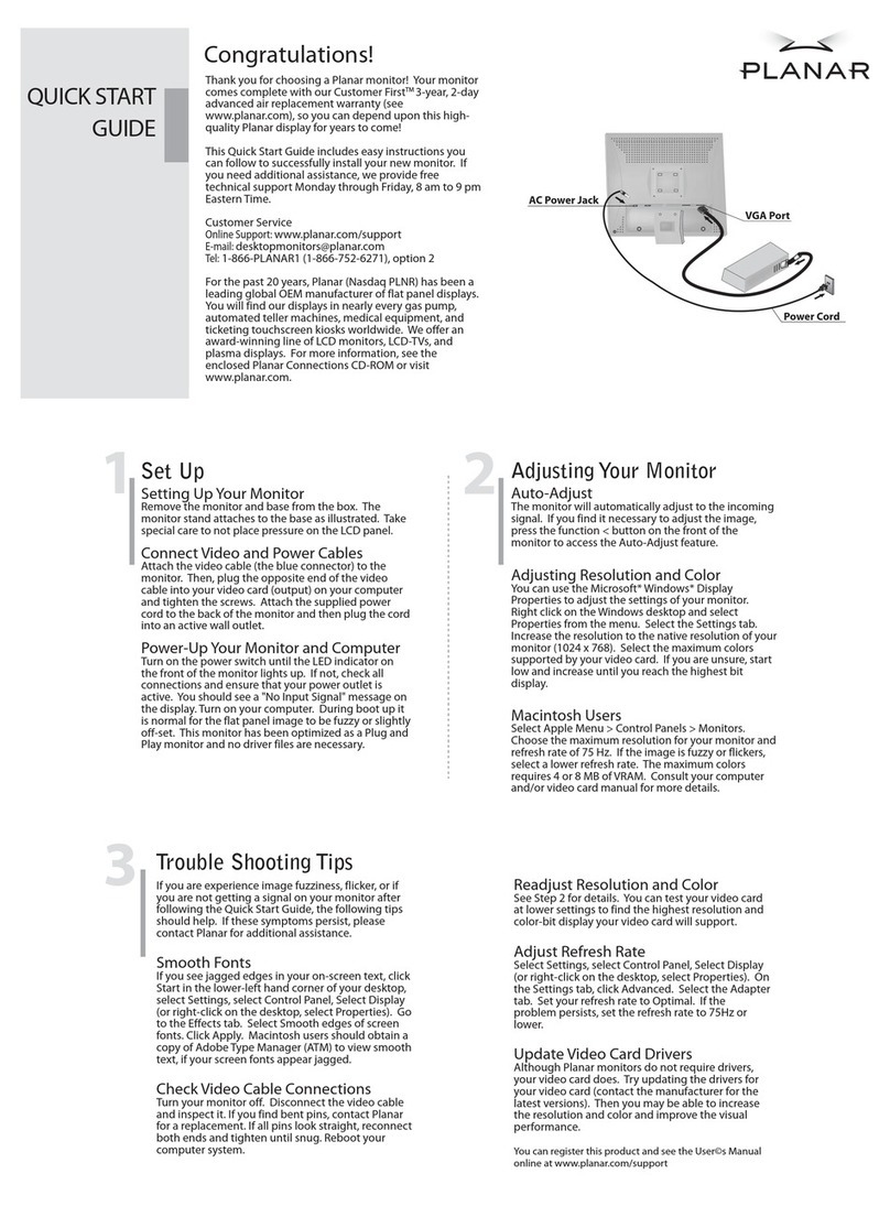 Planar PL1700 User manual