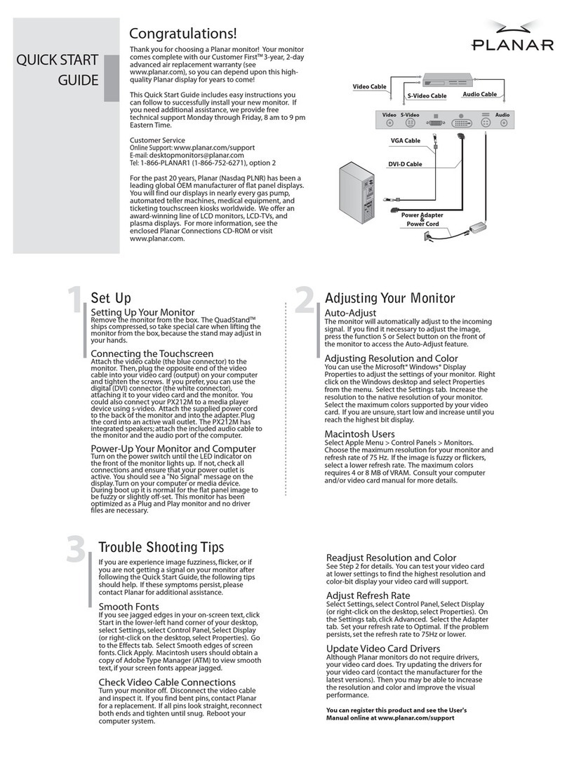 Planar PX212M User manual