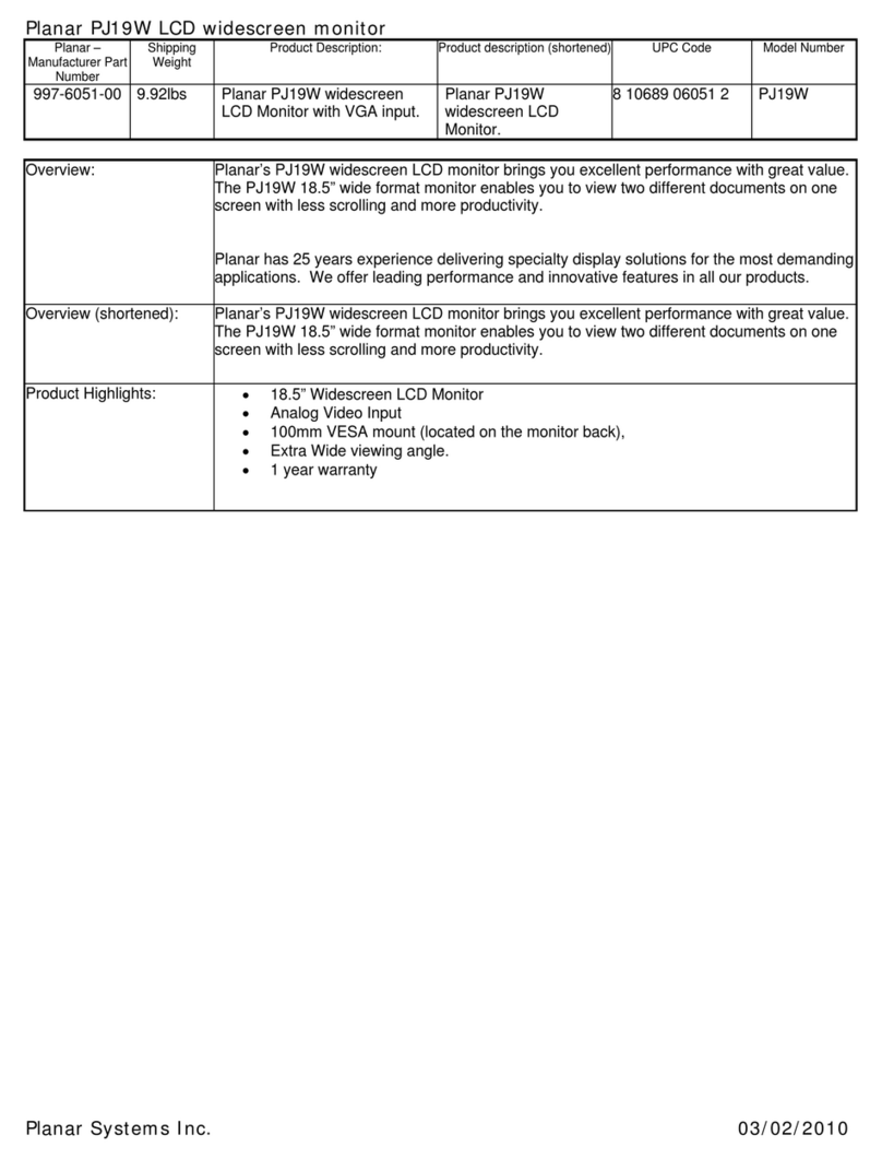 Planar PJ19W User manual