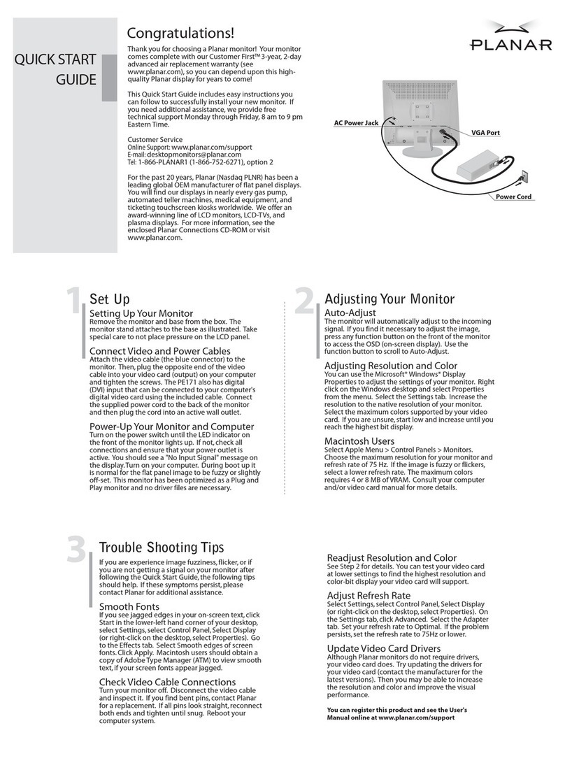 Planar PE171 User manual