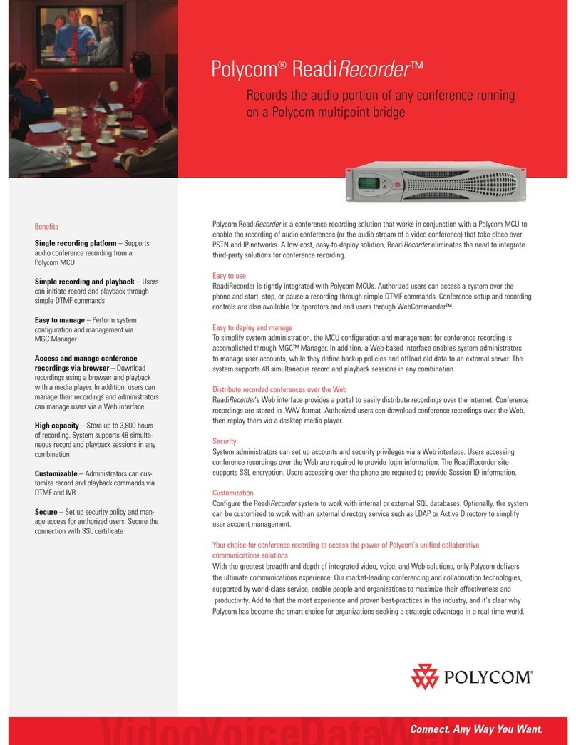 Polycom ReadiRecorder User manual Polycom ReadiRecorder User manual