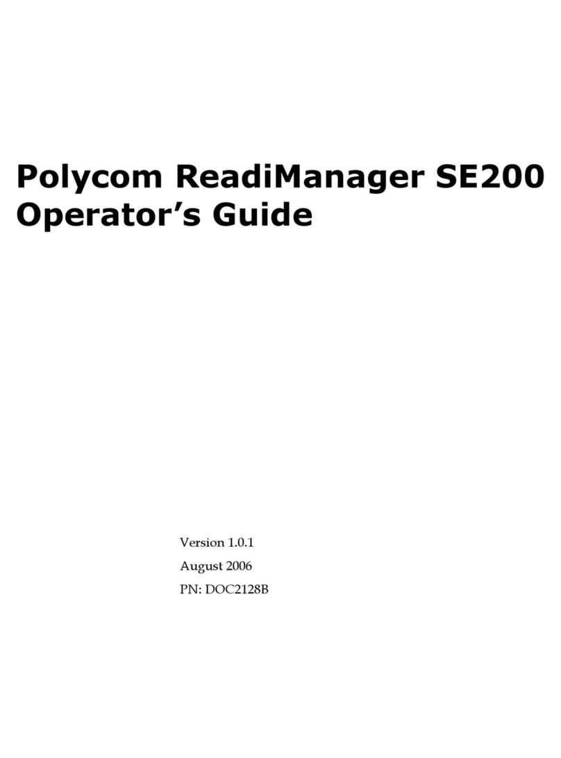 Polycom ReadiManagerSE200 Operator's guide