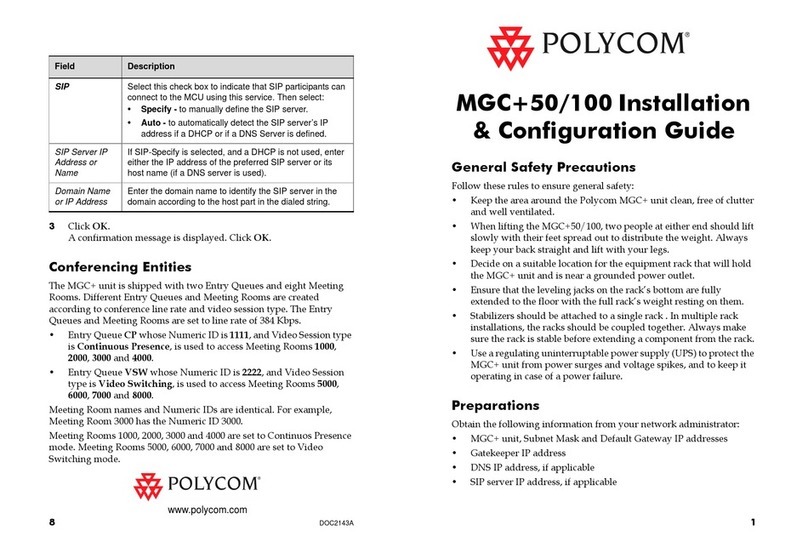 Polycom MGC+100 ReadiConvene Installation &  configuration guide