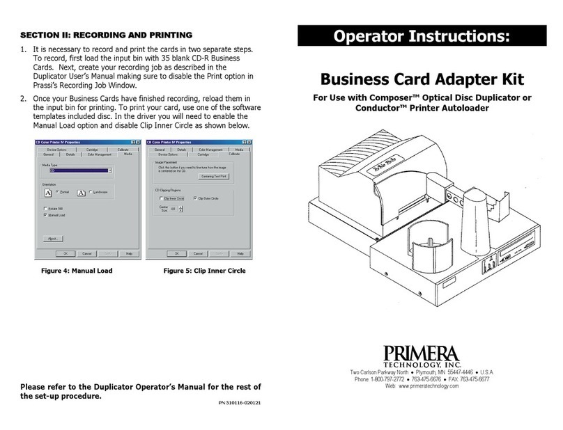 Primera Signature II Operator instructions