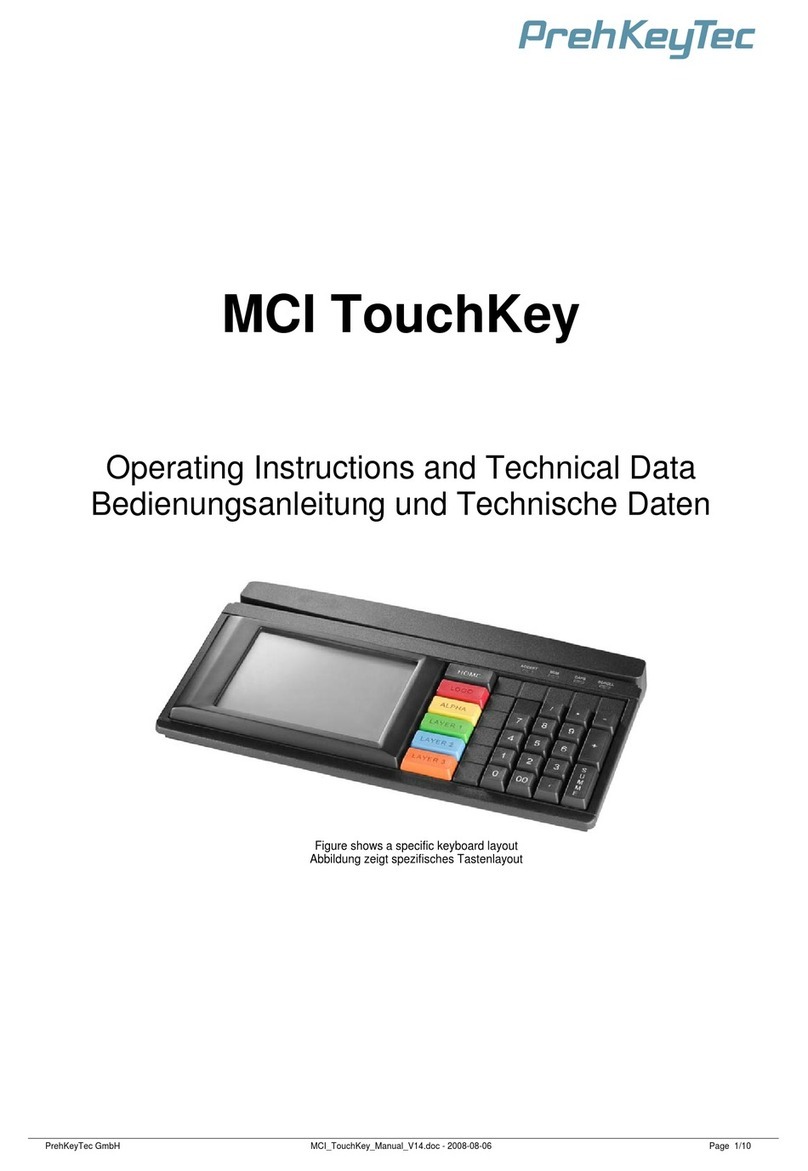 Preh MCI TouchKey operating instructions