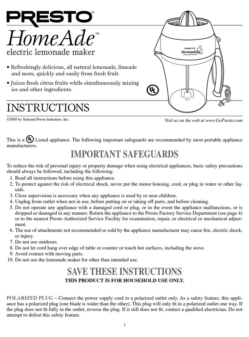 Presto HomeAde 2621 instructions